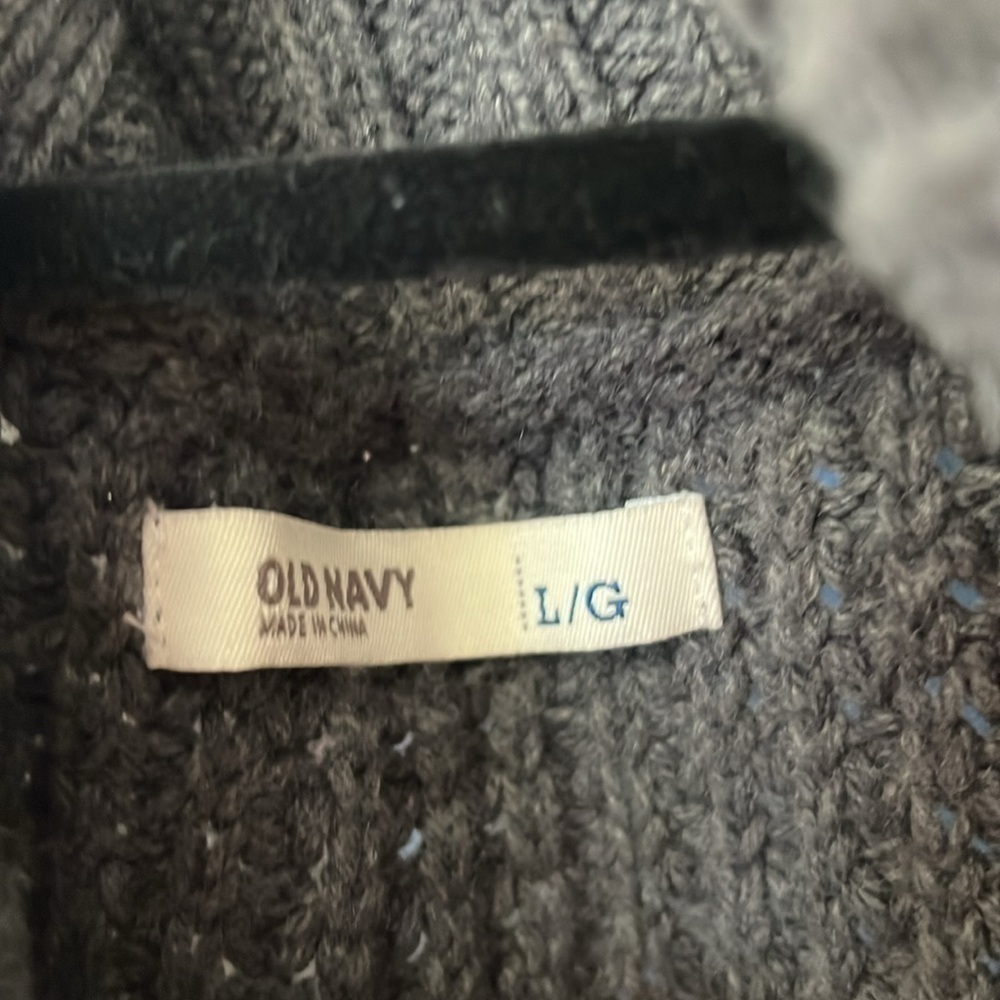 Old Navy heavyweight open cardigan, gray size large - Picture 2 of 3